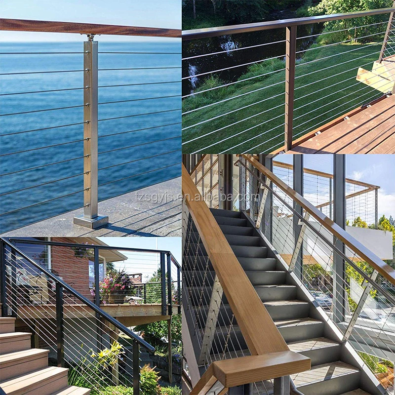Adjustable Stainless Steel Cable Railing System Swageless wire rope fitting easily Quick installation