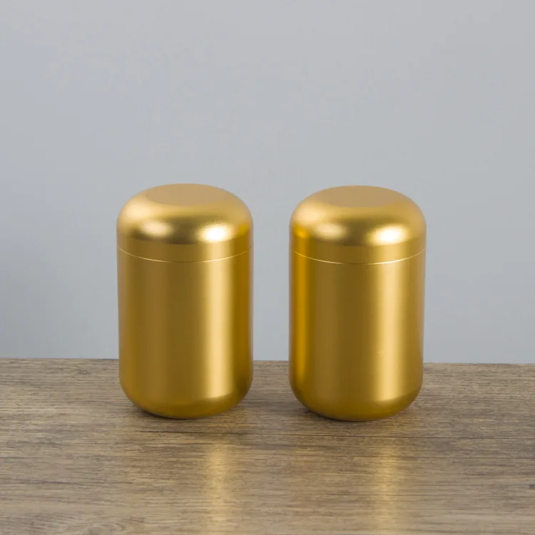 Anodized Aluminium Jars With Bamboo Wooden Lids Ergo Large Stash Jar