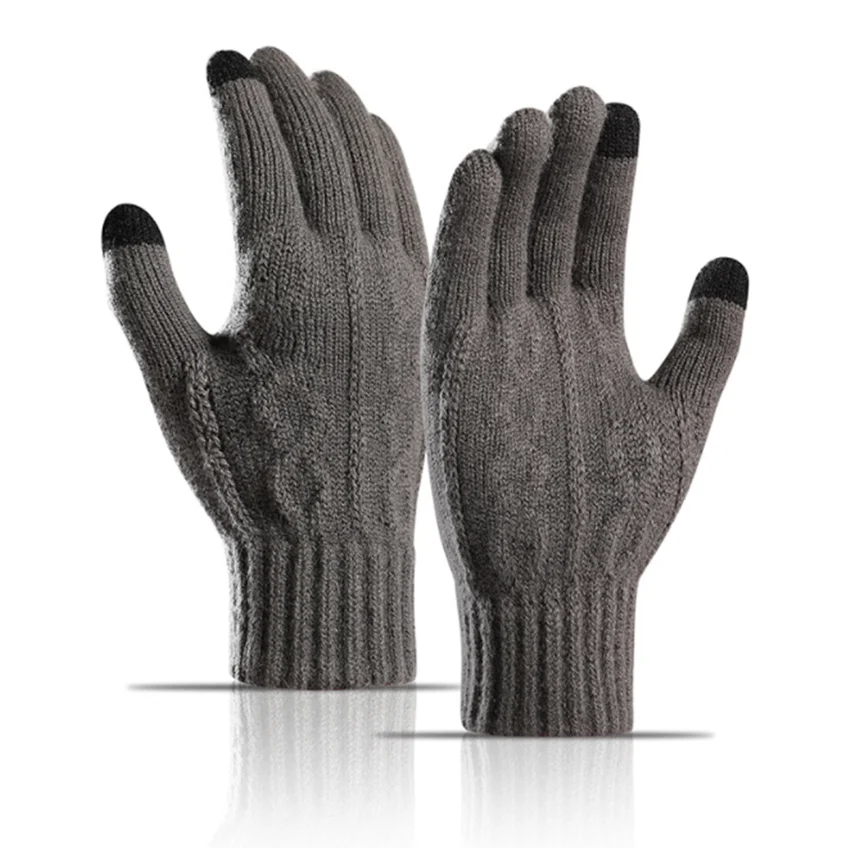 Winter Touch Screen Knit Gloves Mens Warm Texting for Smartphones