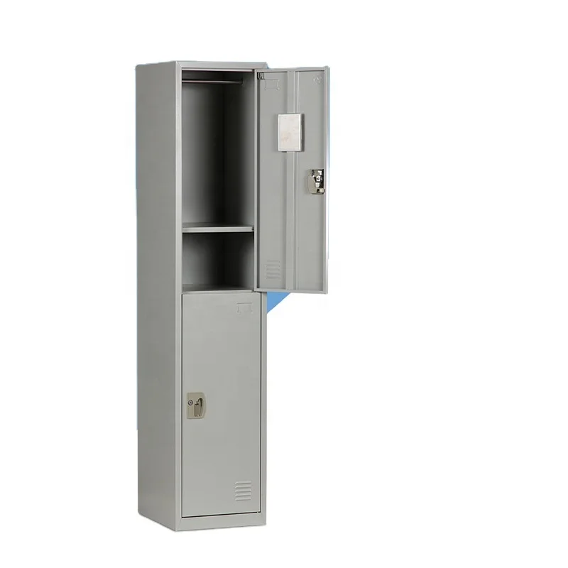 Vertical Single Clothes Storage Grey 2 Doors Metal Locker On Sale