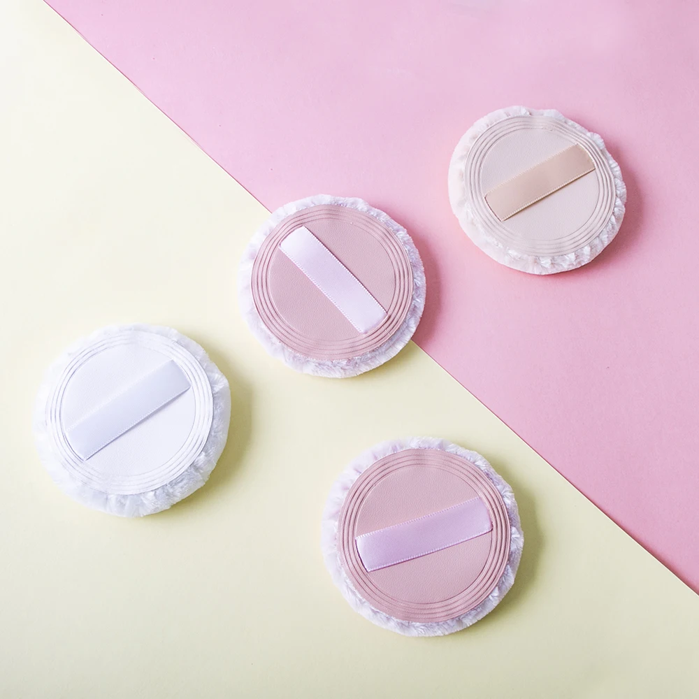 Private label cosmetic plush puff loose powder cushion cotton makeup puff
