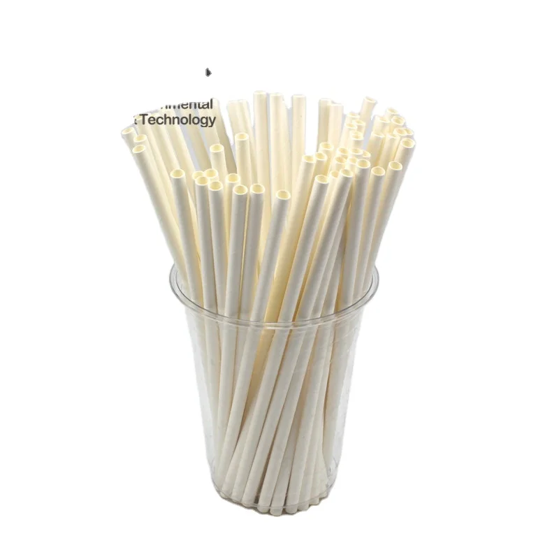 Food Grade plain White biodegradable drinking paper straws 100% eco friendly 3 layers