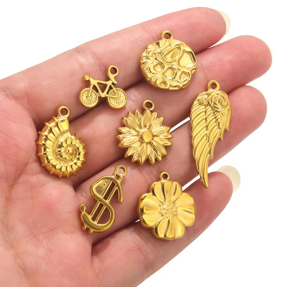 Нержавеющая сталь Pendants18K Позолоченные Подвески для изготовления ювелирных изделий различных дизайнов сердце крест Seashell музыкальная нота