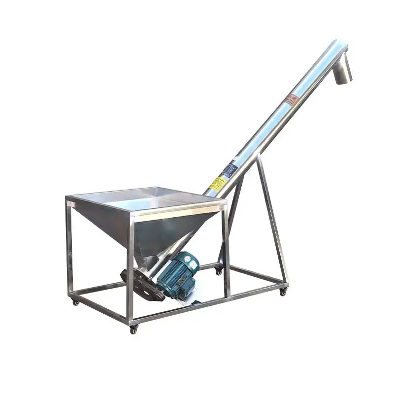 Stainless steel loading machine urea plastic granule spiral elevator powder grain Jiaolong vertical tilting feeding machine