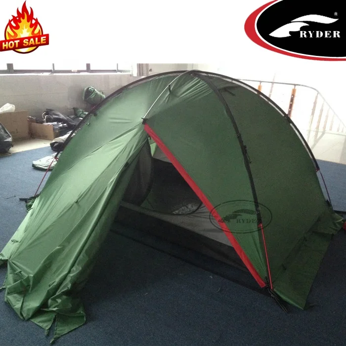 Stylish 2 Person Two Entrance Traveling Self-Standing Hexagon Dome Camping Custom Tent with Aluminum Eyebrow Pole Snow Flap