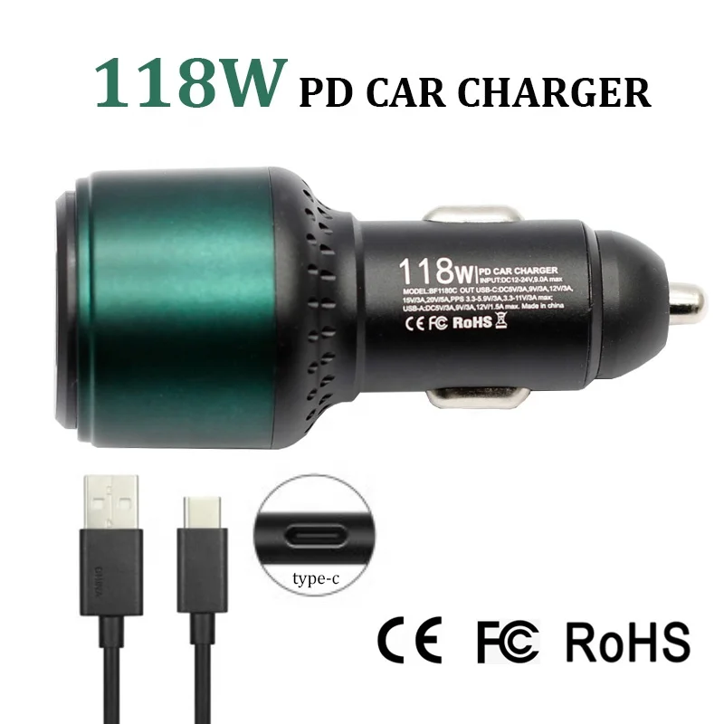 OEM Phone Pd Qc 60W 38W 48W 55W 63W Single Usb Pd20w 30 W Pd38w Qc3.0 20W 30W 38w 48w 45W Usbc Type-c Dual Port Mini Car Charger