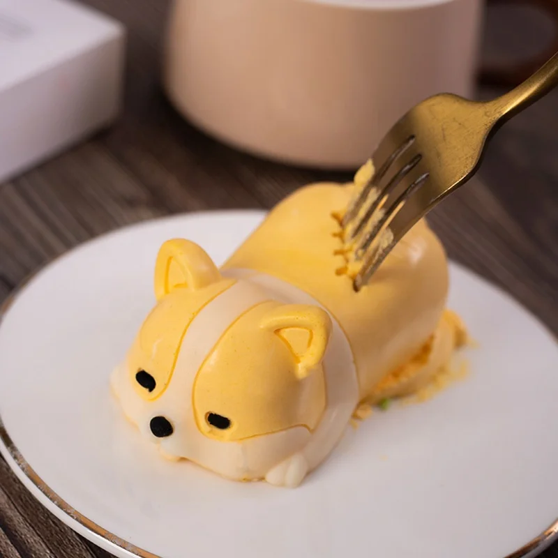 Cat Panna Cotta Corgi Dog Pudding Silicone Mold 3D for Rabbit Mousse Cake