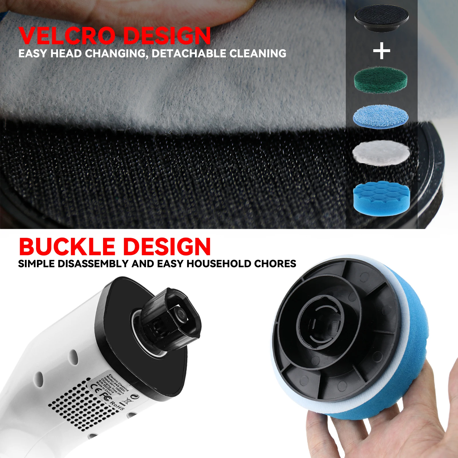 Multifunction Kitchen Household Power Electric Spin Scrubber Cordless 2 Rotating Speeds Electric Cleaning Brush Scrubber