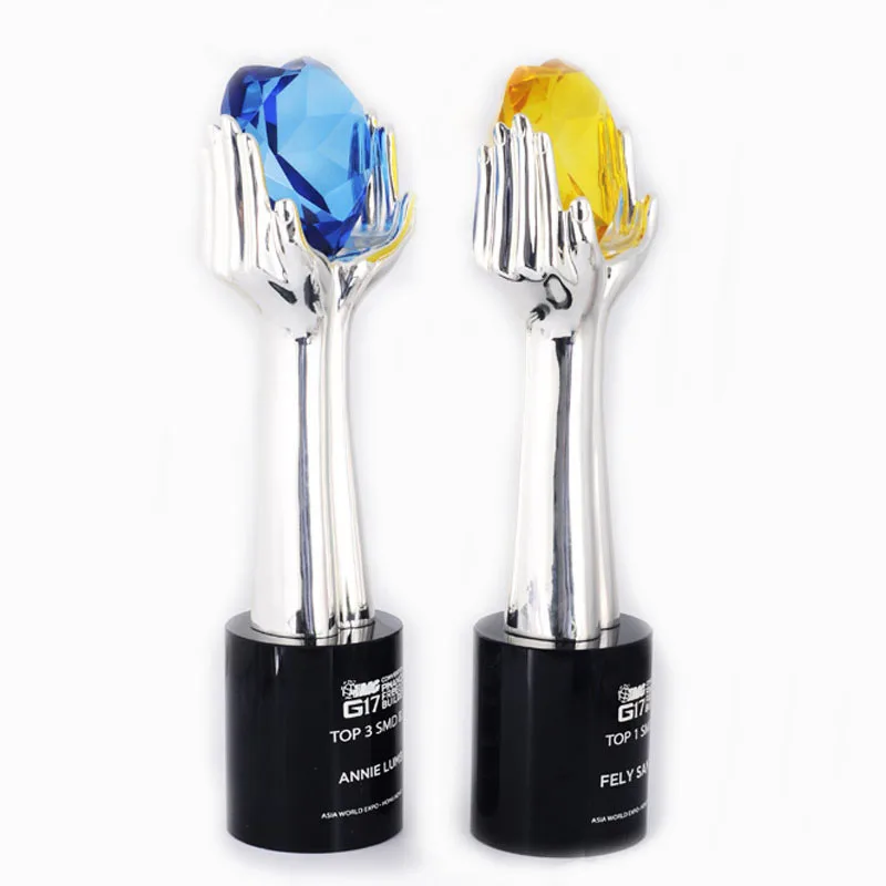 Heart diamond glass plaque crystal Souvenir Engraving crystal glass trophy custom Crystal Award Plaques