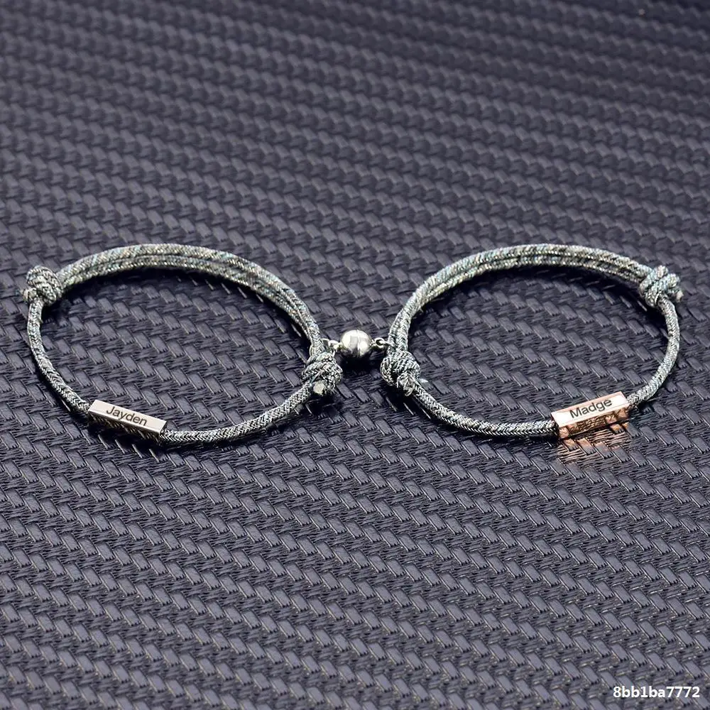 
Fashion Engravable Magnetic Couples Bracelets for Lovers Gift 