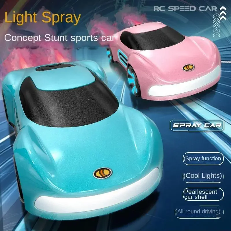 1/16 spray car with light slant rotate horizontal drift stunt rc remote control high speed toy