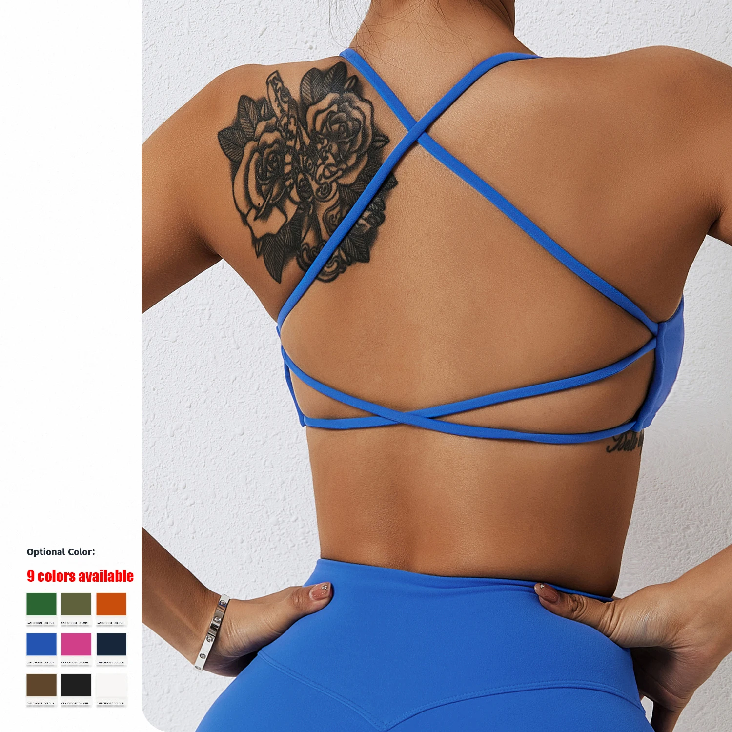 Wholesale Sexy Crossover Strap Push Up Bra Nude Skin Friendly Quick Drying Breathable Women Workout Sports Yoga Bra