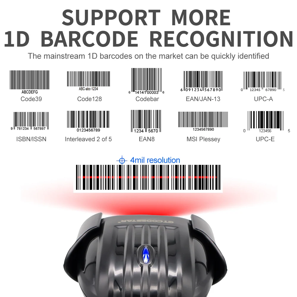 M-3100AT Supermarket AUTO-scanning 1D Laser Barcode Scanner Handheld USB Wired AUTOMOTRIZ Bar Code Reader With Stand