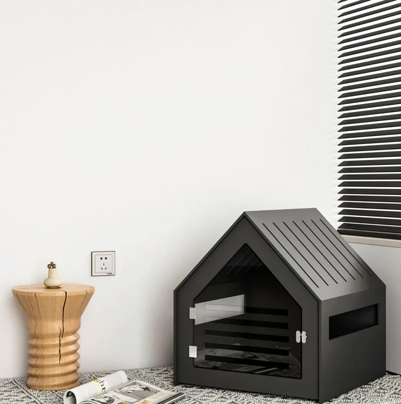 Wood Dog Furniture Acrylic Door Dog House Luxury Pet Wooden Bed Indoor Wood Cat Dog House For Sale