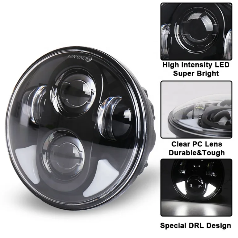 ACTEAM super bright 10-30V CE ROHS 5.75 inch hot sale double j led headlight kits for cars is dim