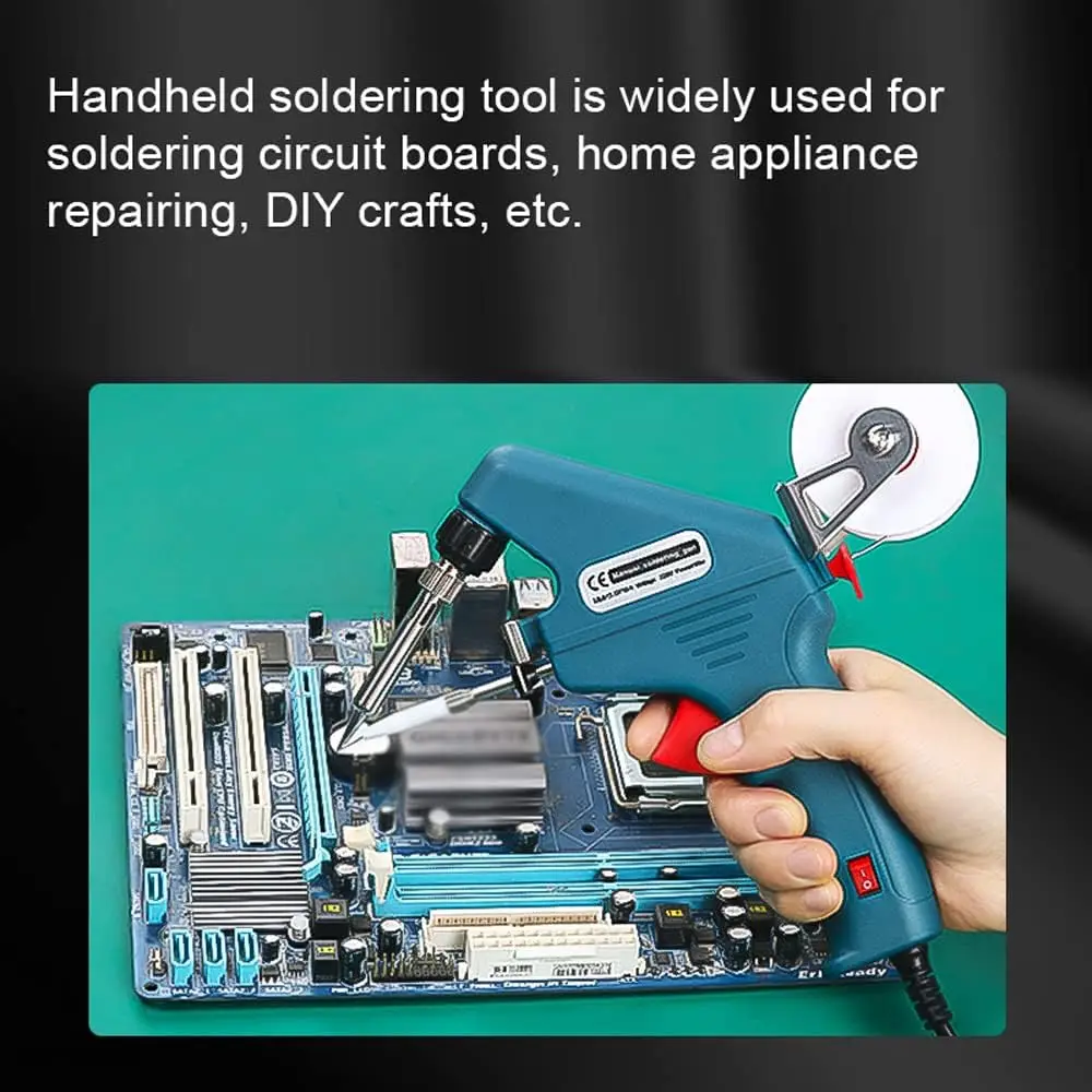 Ceramic PTC heating core Hand-held Electric 60W Soldering Gun with automatic solder feed for Electrical Maintenance