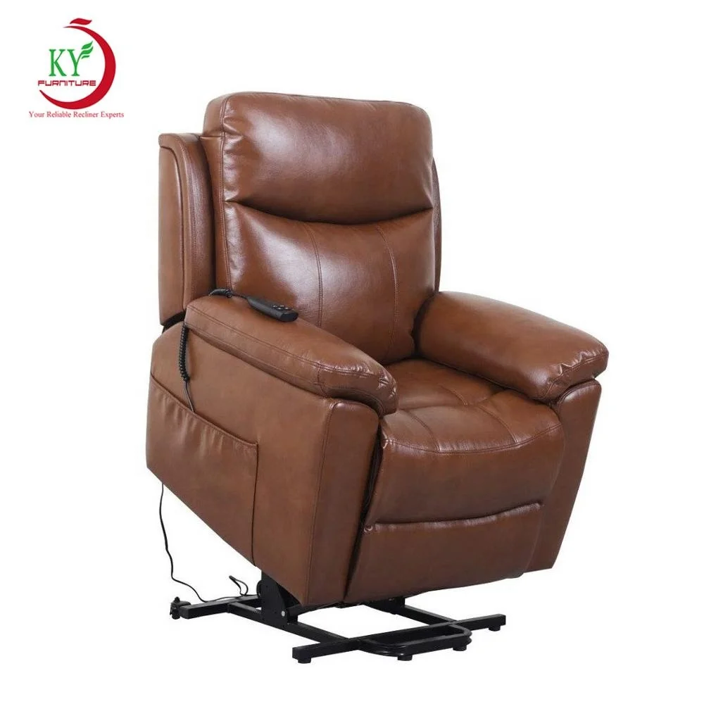 JKY Lays Flat Electric Power Recliner Chair Furniture Breath Leather Sofa Leisure Chair Living Room Furniture 35-40 High Density