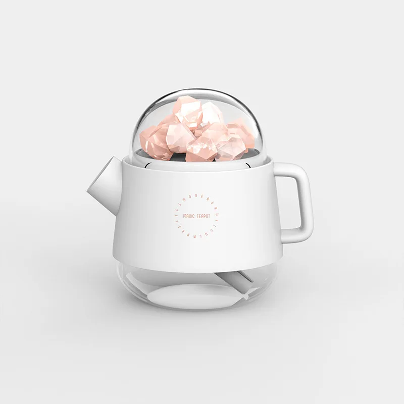 Updated Household office desktop USB charging mini portable Crystal salt stone ultrasonic LED humidifier essential oil diffuser