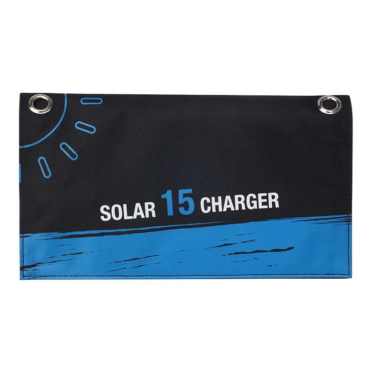 Hot Sale 15W 5V Outdoor Waterproof Portable Folding Solar Panel  Power USB Mobile Solar Charger