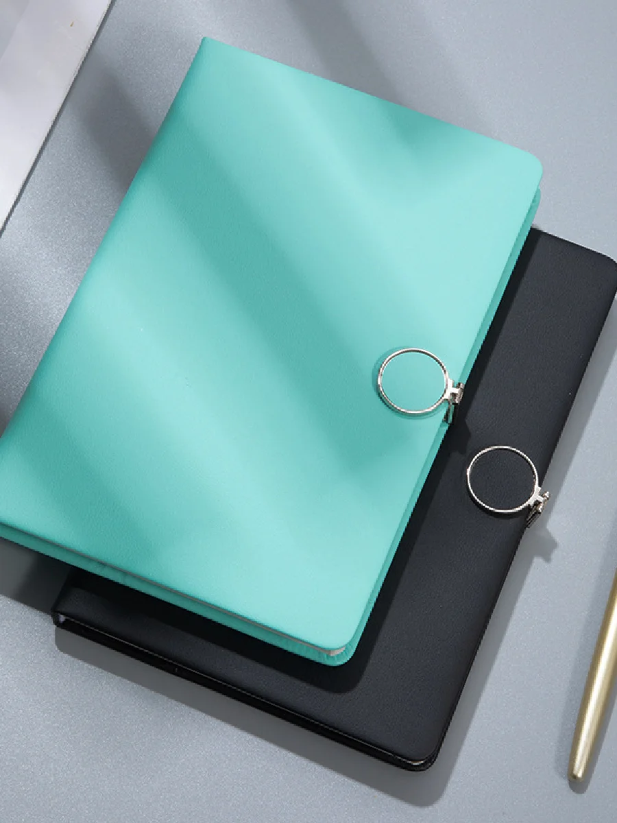 A5 Notebook Wholesale Soft Leather Office Diary with Circular Magnetic Buckle Thickened PU Cover for Gifts