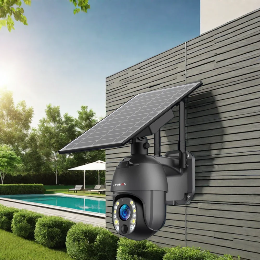 LS VISION 5MP 10X Optical zoom 4g wifi sim solar power camera solar cctv outdoor security camera gsm PIR low power solar camera