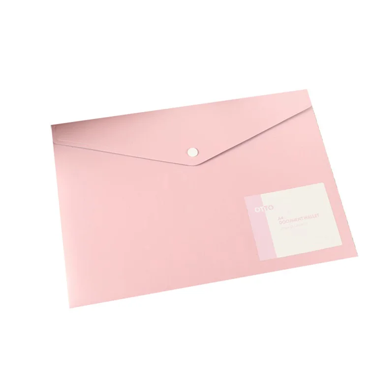 Pink plastic waterproof file folder a4 landscape folder document for office supplies stationery