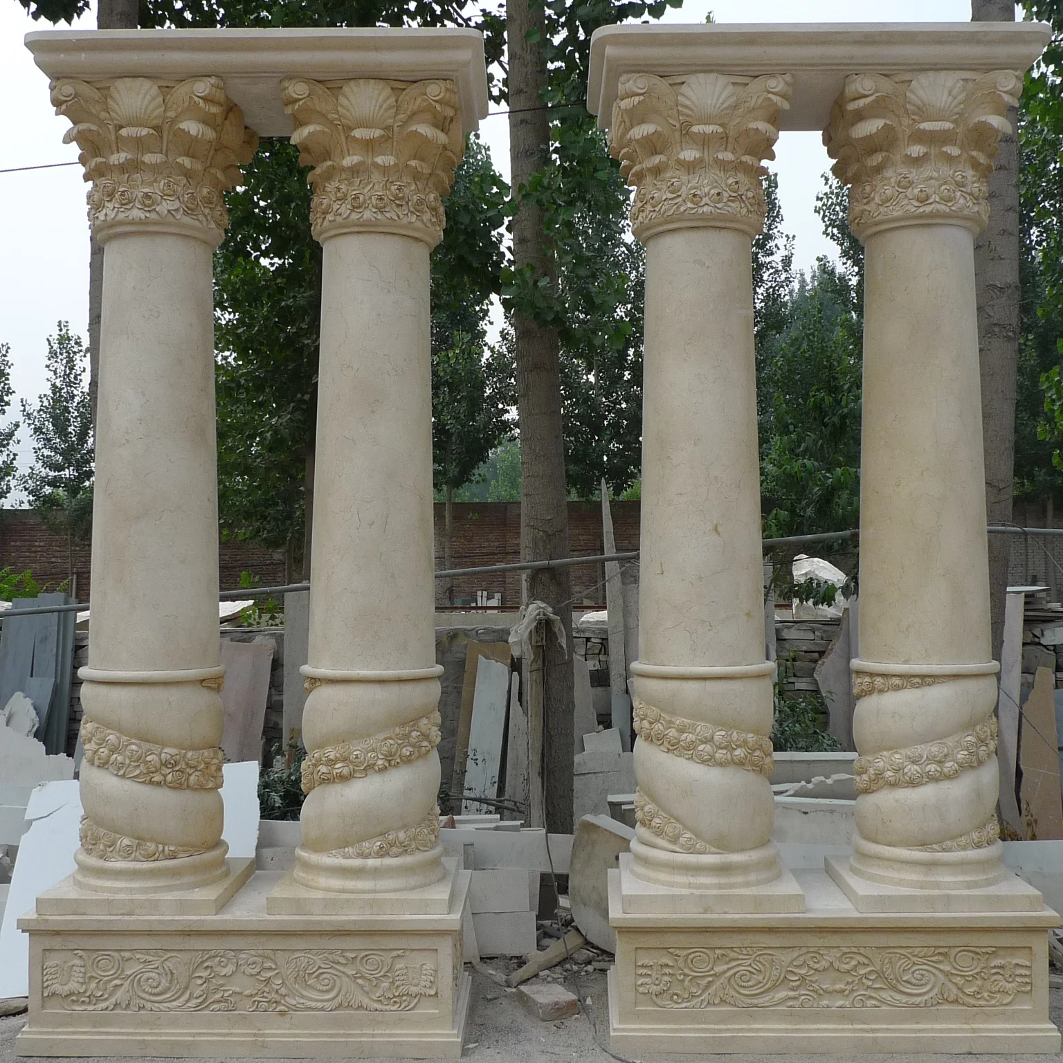 Best New Products garden decorative marble pillar hand carved Roman style marble column