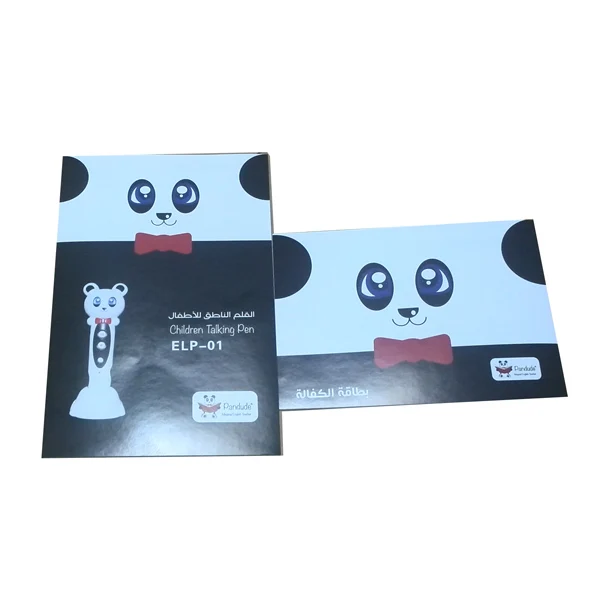 Cartoon Panda shape English book talking audio voice pen for education learning toy translation in Arabic Korea French Chinese