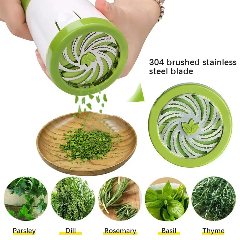Kitchen Stainless Steel Hand Roller Herb Spice Grinder Vegetable Dry Coriander Chopper Cutter Tools Peeler Kitchen Accessories