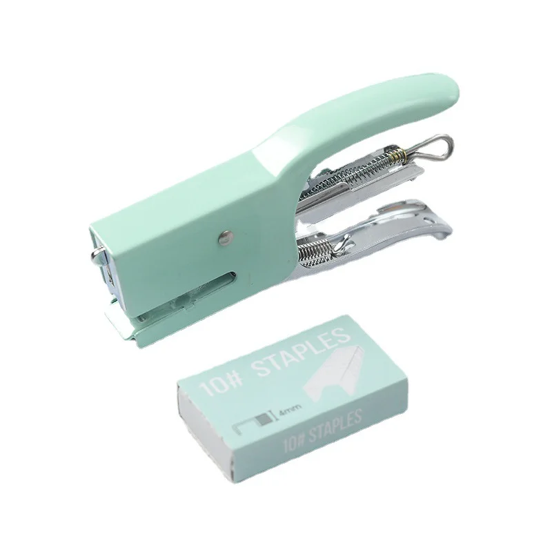 MAXERY Nordic Macaron-colored Office Desktop Hand Type Metal Iron Stapler for School Office