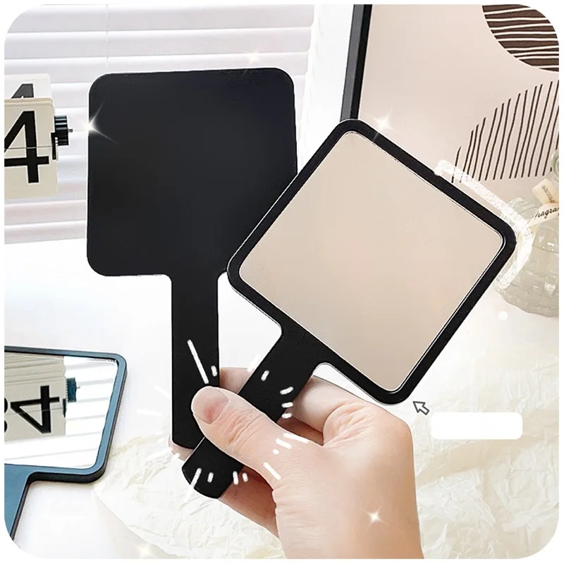 Colorful Mini Plastic High Quality Single Sided Cosmetic Small Pocket Beauty Mirror With Handle Square Shape
