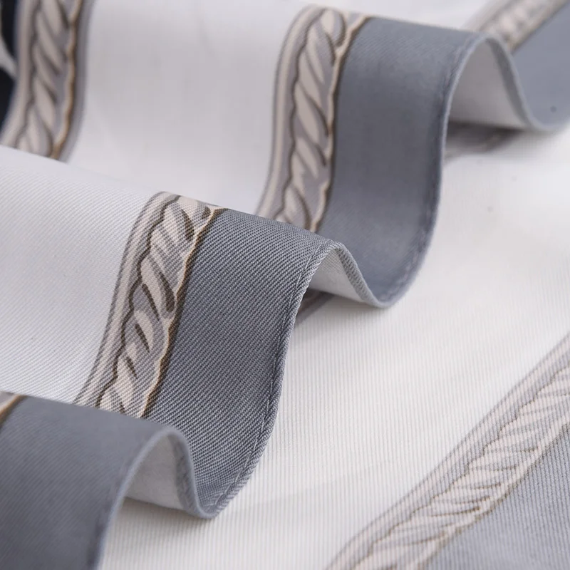 Print Satin Square Head Hijab Silk Feeling Scarfs for Ladies Soft Leopard Shawls 90*90cm  Female Chic Muffler