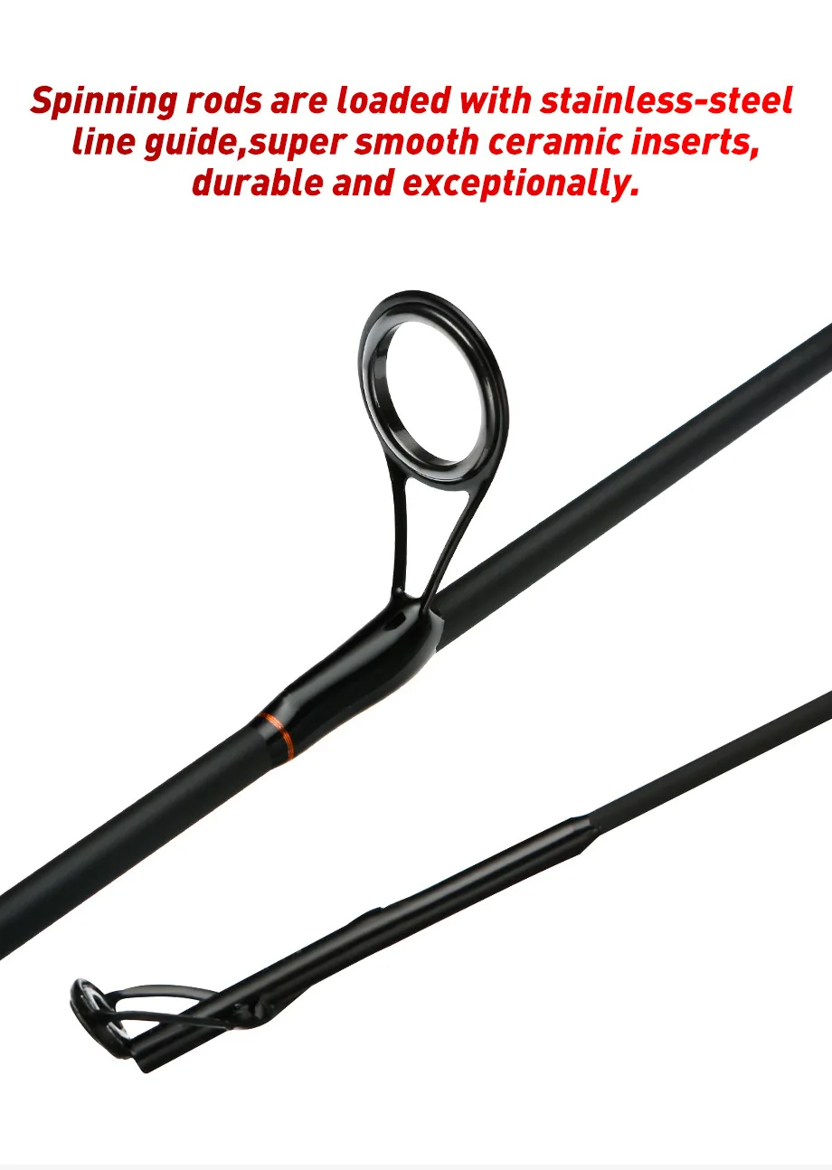 Hot Sale High Quality New Arrival 1.68m 1.8m 1.98m 2.1m Stainless Steel Reel Seat Lightweight Spinning/ Casting Fishing Rods