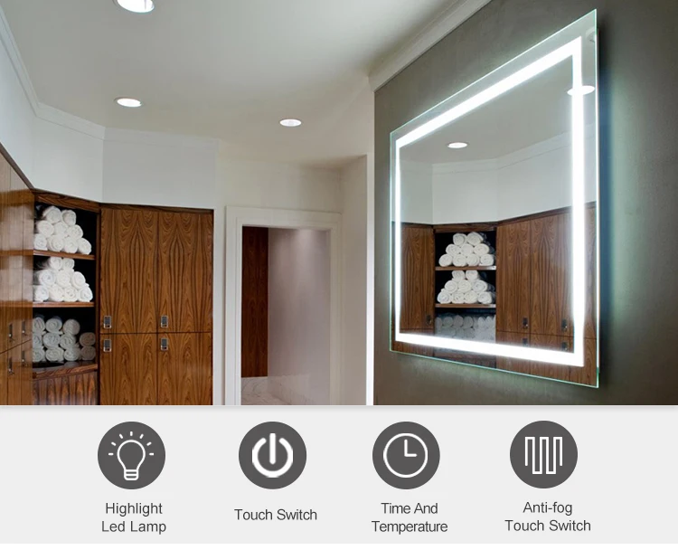 Made in China best quality touch screen bathroom with led light smart tv