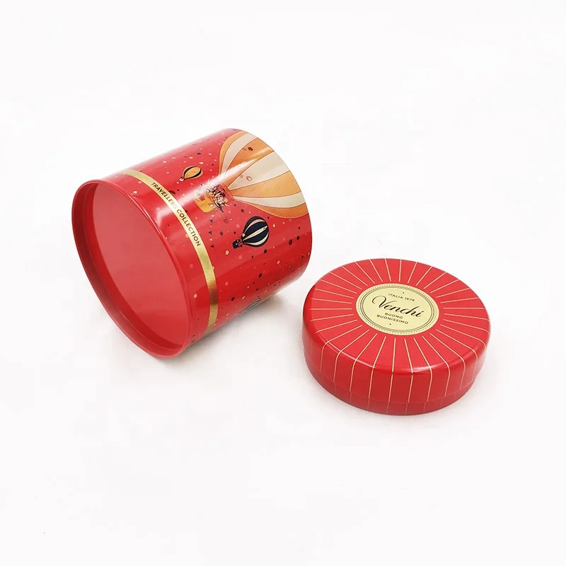 Wholesale round tea tin jar tea tin box packaging airtight metal tea tin container
