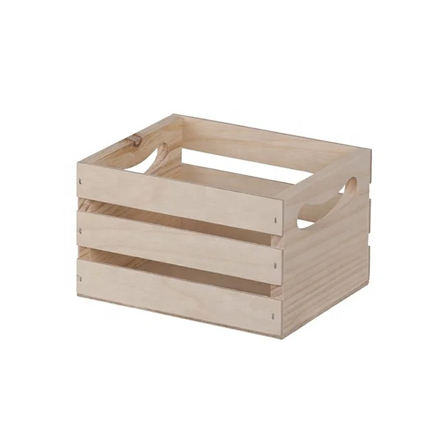 
Wholesale handmade pine wooden gift crates unfinished product;Vegetable Fruit wine packing box Book storage crate 
