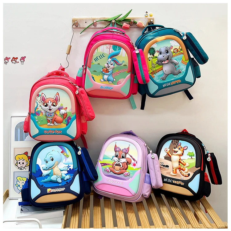 Good Quality 3D EVA Cartoon Schoolbags Fashion Baby Boys and Girls Kid Backpack With Pencil Case