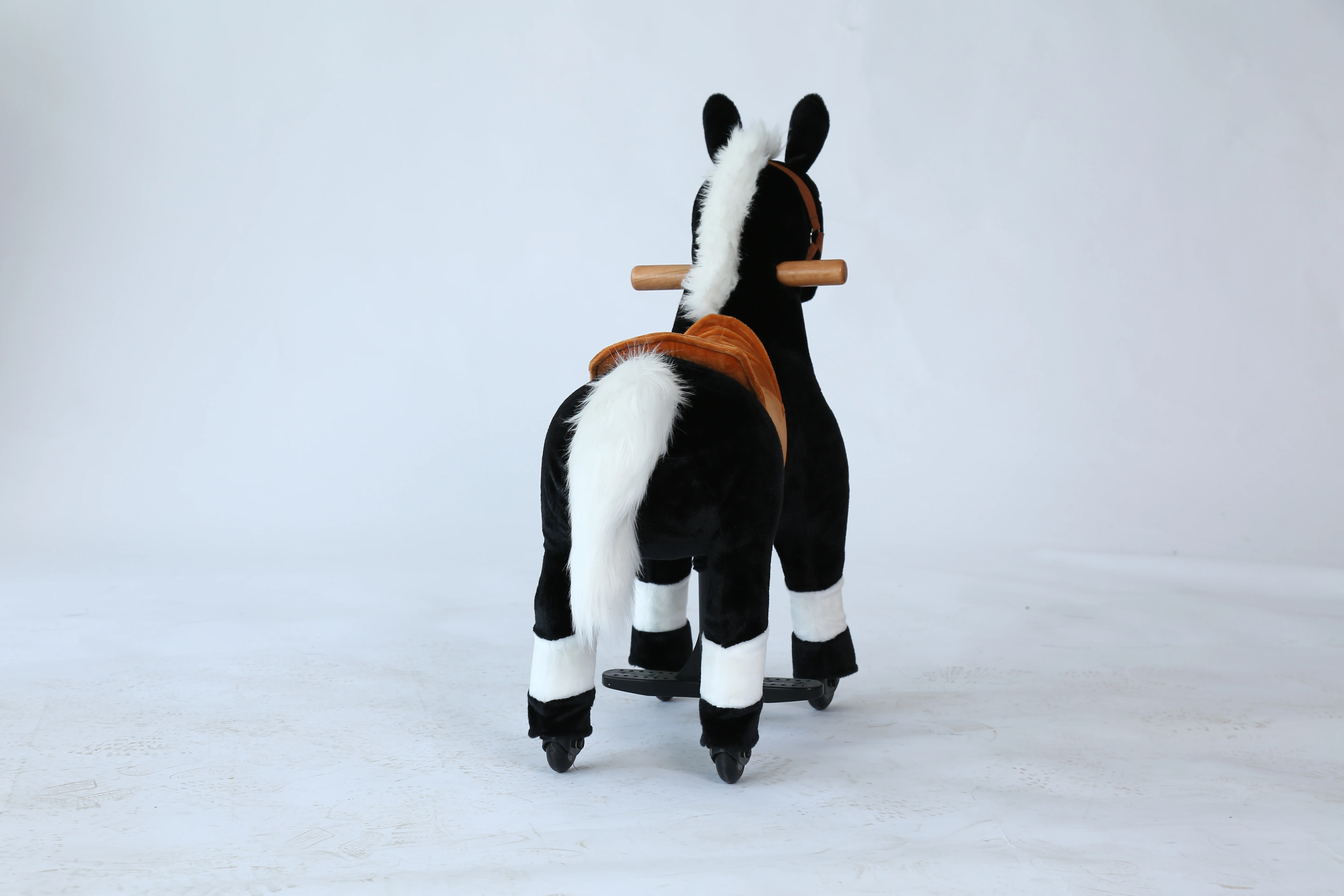 Ride-On Horse Mechanical ony Brown with White Hoof Giddy up ony Plush Walking Animal