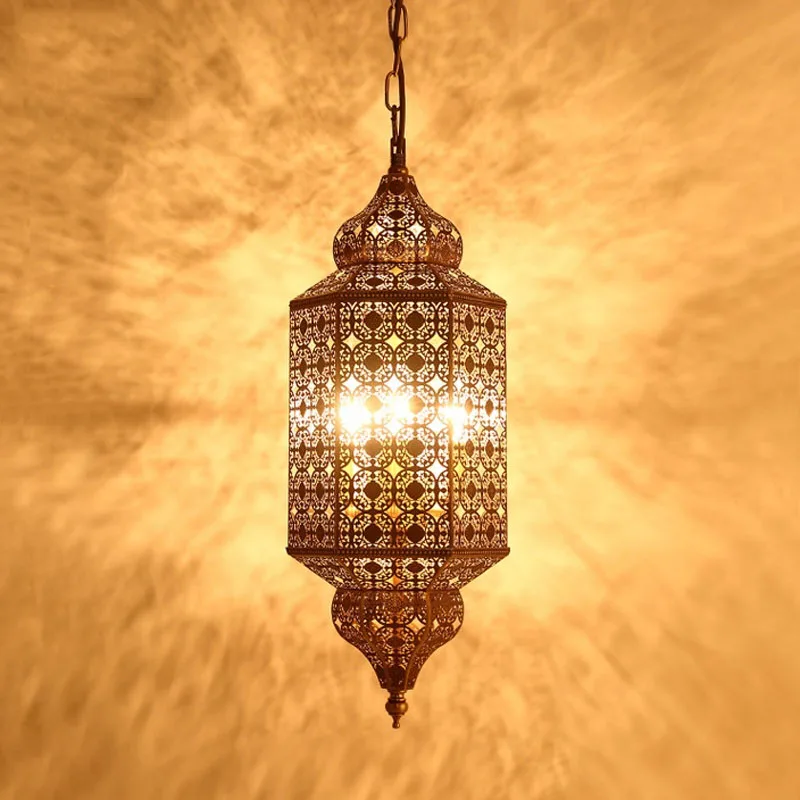 Simple Lanterns Iron Hollow-out Islamic Chandeliers Custom  Hotel Restaurant with Bronze Morocco Chandeliers&pendant Lights