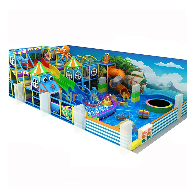New design ninja soft wall protector airplane kids equipment slides ball indoor playground