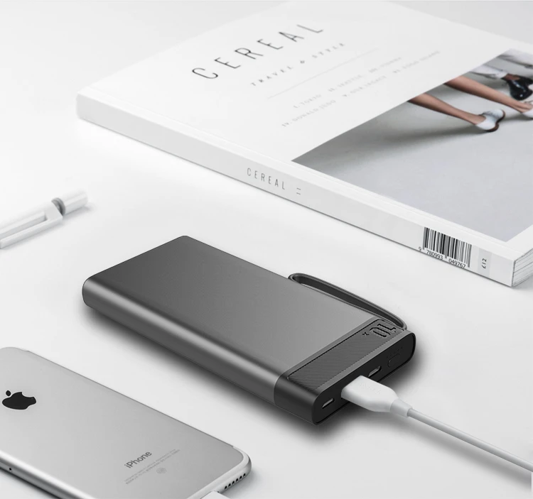 2020 Hot Product Type C USB PD Fast Charge Powerbank Portable Metal10000mAh Metal Power Bank With Aluminium Alloy