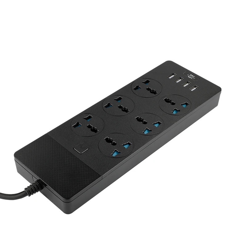 Multi-function power strip 16A high-power power socket UK plug with 3 USB 2m extension cord wiring board