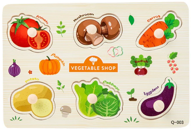 Children Baby Educational Toys Wooden Mushroom Nail Hand Grab Board Matching Puzzle Montessori Early Education Puzzle Board