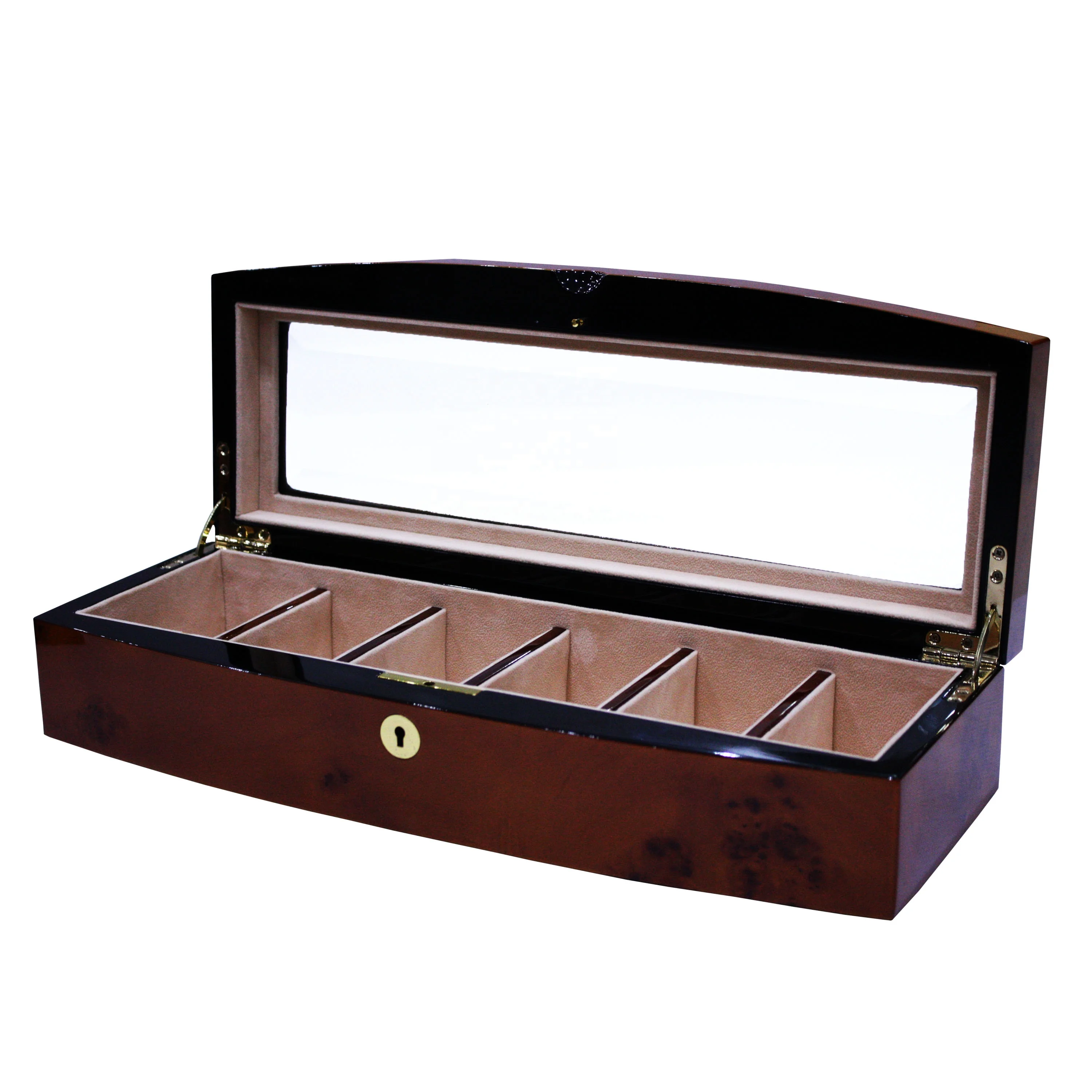 high gloss piano lacquer wooden gift box with window
