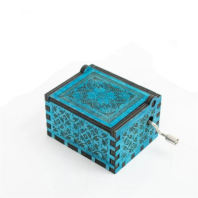 New product Gift Hand Cranked Colorful Wooden Music Box For Decoration