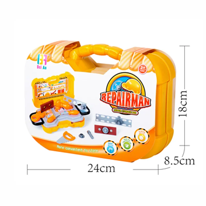 Plastic portable suitcase DIY tool set role play educational kids engineering tool toys