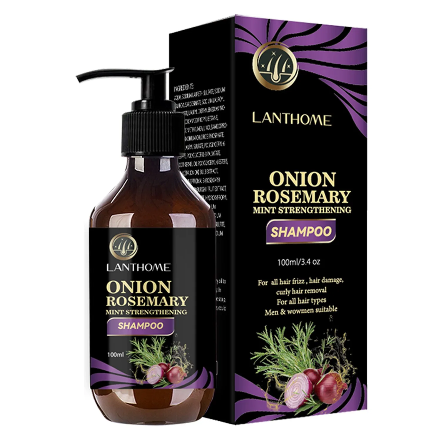 Factory Direct Organic Rosemary Onion Shampoo Refreshing Anti-Dandruff and Antipruritic Haircare Oil Hair-Loss Prevention