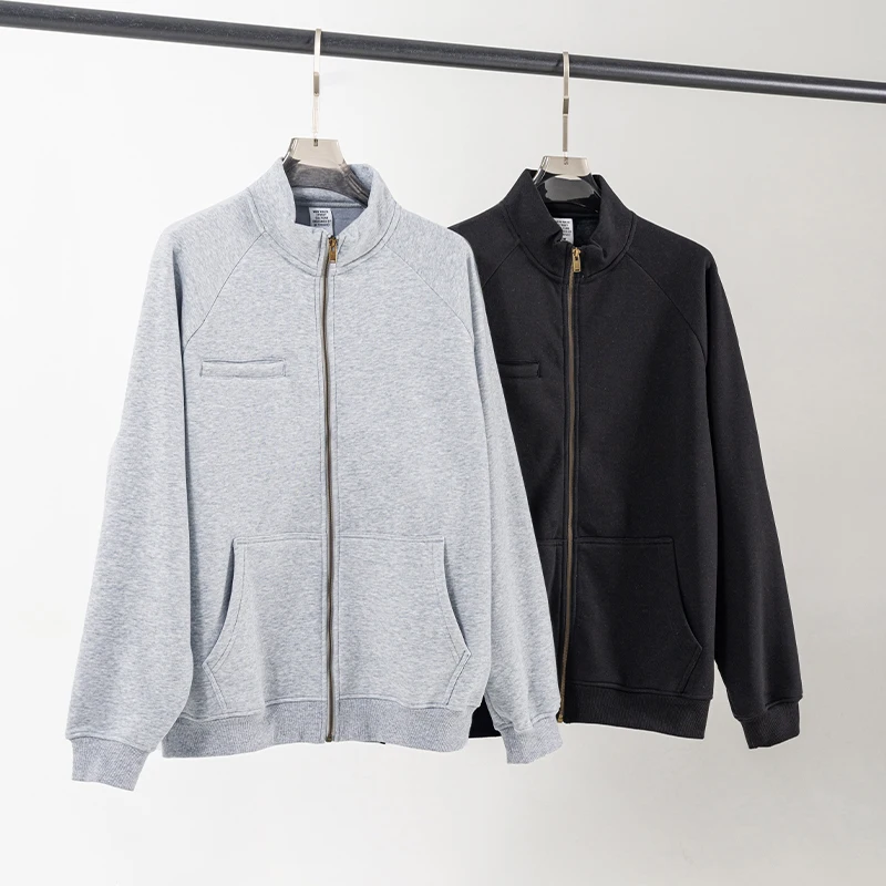 custom Heavyweight fleece Composite zip up Hoodie mens oversized thick warm blank Hoodie jacket for winter