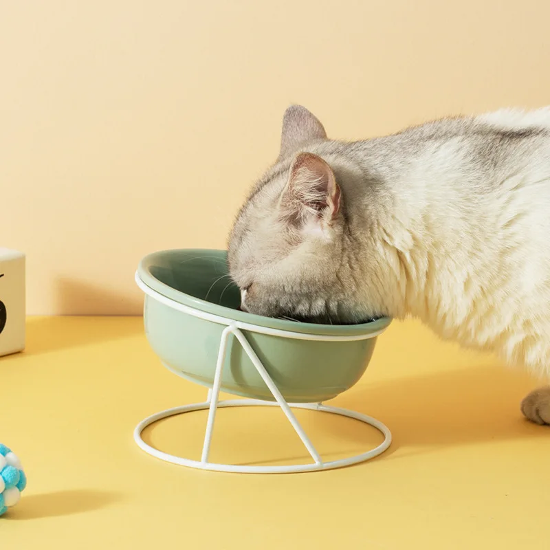 Pet Bowl Bowl Feeder Available Wholesale Marble Cat And Dog Ceramic With Metal Stand Cat Ceramic Water Bowl Non Wet Mouth