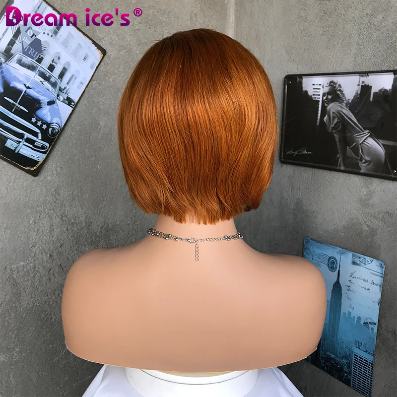 Wholesale Short Straight Pixie Cut Human Hair Wigs For Black Women 13*1 L Part Lace Brazilian Human Hair Lace Front Wigs